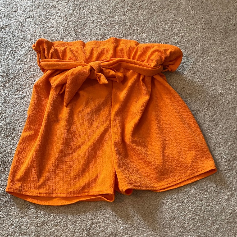 Plus Paper Bag Waist Tailored Shorts